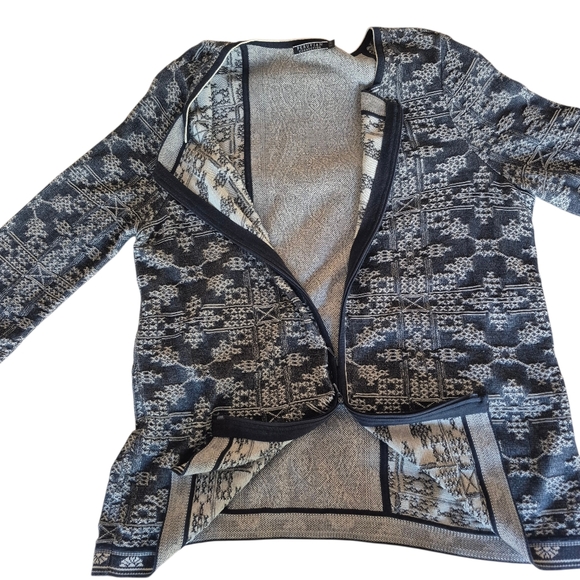 Peruvian Connection Size XL Knit Zip Catdigan Jacket Gray 100% Pima Cotton - Picture 4 of 8